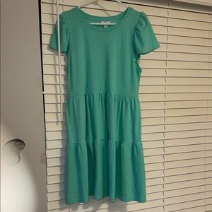 Crown & Ivy vibrant Teal Tiered Dress NWOT size large